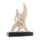 Trophy zamak figure flame footballer gold and white on black wooden base 26,7cm