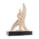 Trofeo zamak figura corredor de la llama dorado y blanco sobre base de madera negra 26,7cm
