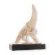 Trophy zamak figure flame horse head gold and white on black wooden base 26,7cm