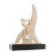 Trofeo figura de zamak Pieza de ajedrez Flame dorada y blanca sobre base de madera negra 26.7cm
