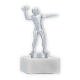 Coupe Figurine en métal de football américain argent métallique sur socle en marbre blanc 13,6cm