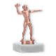 Troféu figura metálica de futebol americano bronze sobre base de mármore branco 12,6cm