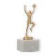 Trofeo figura metálica jugador de baloncesto dorado metálico sobre base de mármol blanco 16,8cm