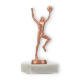 Coppa in metallo con figura di giocatore di basket in bronzo su base di marmo bianco 14,8 cm