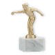 Trophy metal figure bosseln goldmetallic on white marble base 14,8cm