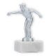 Trophy metal figure bosseln silvermetallic on white marble base 13,8cm