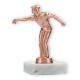Trophy metal figure bosseln bronze on white marble base 12,8cm