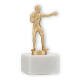 Trophy metal figure boxer goldmetallic on white marble base 14,6cm