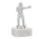 Trophy metal figure boxer silvermetallic on white marble base 13,6cm