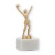 Trophy metal figure cheerleader gold metallic on white marble base 16,3cm