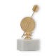 Trophy metal figure dart gold metallic on white marble base 17,0cm