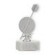 Trophy metal figure dart silver metallic on white marble base 16,0cm