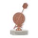 Trophy metal figure dart bronze on white marble base 15,0cm