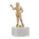 Trofeo figura de metal dardos hombres oro metálico sobre base de mármol blanco 15.6cm