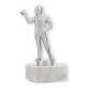 Trophy metal figure darts men silver metallic on white marble base 14.6cm