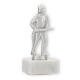 Trophy metal figure fireman silver metallic on white marble base 15,1cm