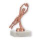 Trofeo figura metálica portero bronce sobre base mármol blanco 13,0cm