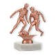 Trofeo figura de metal duelo bronce sobre base de mármol blanco 13,6cm