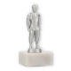 Trofeo figura de metal luchador de judo plata metalizado sobre base de mármol blanco 14,5cm