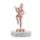 Trofeo figura de metal marioneta bailarina bronce sobre base de mármol blanco 13,6cm