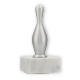 Trophy metal figure cone silver metallic on white marble base 13,4cm
