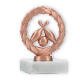 Trophy metal figure wreath cone bronze on white marble base 11,2cm