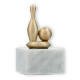 Trophy metal figure cone and ball gold metallic on white marble base 11,0cm