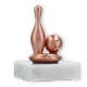 Trophy metal figure cone and ball bronze on white marble base 9,0cm