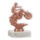 Trophy metal figure motorcycle bronze on white marble base 12,2cm