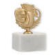 Trophy metal figure motorsport gold metallic on white marble base 11,0cm