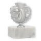 Coppa in metallo figura motorsport argento metallizzato su base di marmo bianco 10,0cm