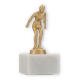 Beker metalen figuur zwemmer goud metallic op wit marmeren voet 13,5cm
