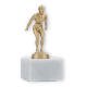 Trophy metal figure swimmer gold metallic on white marble base 13.8cm