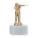 Trophy metal figure rifleman gold metallic on white marble base 15,0cm