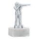Trophy metal figure rifleman silver metallic on white marble base 14,0cm