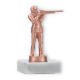 Trophy metal figure rifleman bronze on white marble base 13,0cm