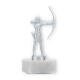 Coupe Figurine en métal archer argenté sur socle en marbre blanc 16,0cm