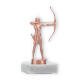 Coupe figure métallique archer bronze sur socle en marbre blanc 15,0cm