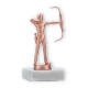 Trofeo figura de metal arquero bronce sobre base de mármol blanco 14,0cm