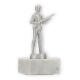 Trophy metal figure Trapshooter silver metallic on white marble base 14,0cm