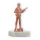Trophy metal figure Trapshooter bronze on white marble base 13,0cm