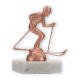 Trophy metal figure alpine skiing bronze on white marble base 11,0cm