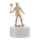 Trophy metal figure squash men gold metallic on white marble base 14,0cm