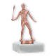 Trophy metal figure squash men bronze on white marble base 12,0cm