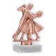Trophy metal figür dans eden çift beyaz mermer kaide üzerinde bronz 14,0cm