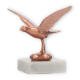 Beker metaal figuur vliegende duif brons op wit marmeren voet 11,0cm