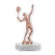 Coppa in metallo figura uomo tennis bronzo su base marmo bianco 15,0cm