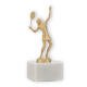 Trophy metal figure tennis ladies gold metallic on white marble base 17,0cm