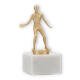 Trophy metal figure table tennis men gold metallic on white marble base 14,0cm