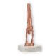 Trofeo figura de metal Gimnasia hombres bronce sobre base de mármol blanco 17,0cm